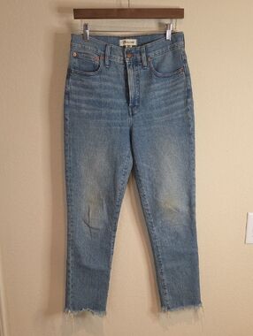 Madewell Medium Blue Raw-Hem Cropped Jeans